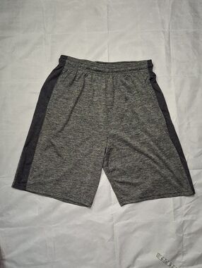 Men's Gray Athletic Shorts with Dark Side Panels